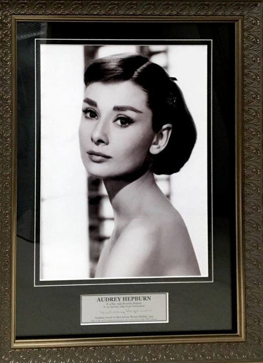 Audrey hepburn stunning large framed portrait print powered by givergy